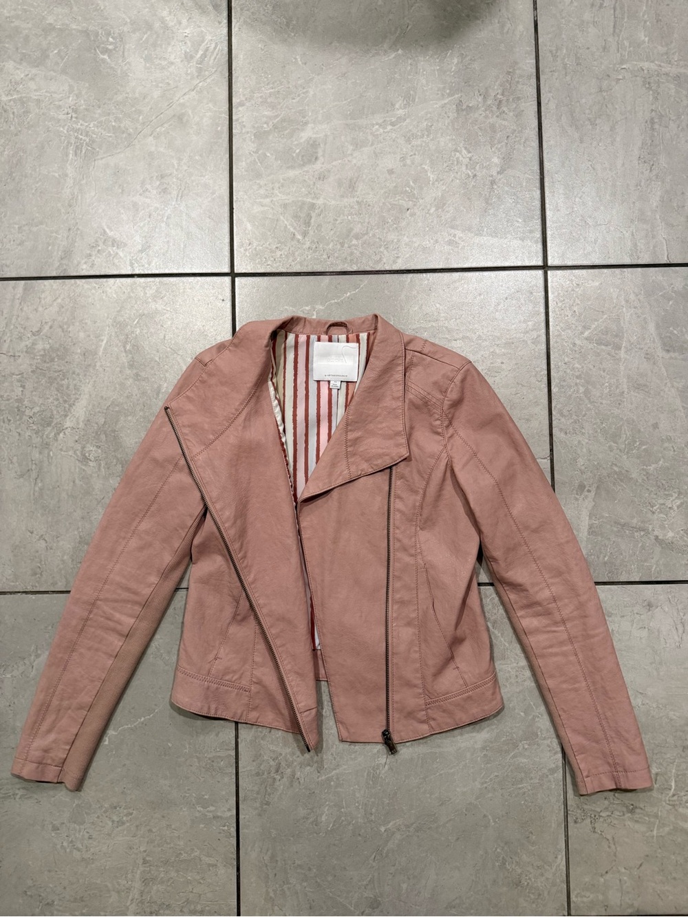 Anthropologie Blush Pink Moto Jacket